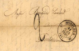 Lettre de Honfleur vers Pont Audemer (21 Juin 1830)