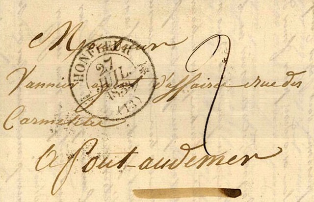 Lettre de Honfleur vers Pont Audemer (27 Juillet 1833).jpg