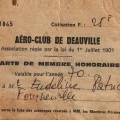 Carte de Membre Honoraire de l'Aéro Club de Deauville (association loi 1901) délivrée à M.Eudeline Patrick
