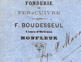 En tête Société F.Boudesseul (fonderie de fer et cuivre) cours Orléans à Hfl