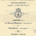 Entête de la Cie du Phospho Guano Engrais (Paris, La Rochelle (usine La Pallice),  et Honfleur en 1911