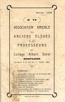 Février 1908, Association Amicale des Anciens Elèves et des Professeurs du Collège Albert Sorel (association loi 1901)