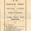 Février 1908, Association Amicale des Anciens Elèves et des Professeurs du Collège Albert Sorel (association loi 1901)