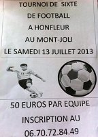 Tournoi de sixte de football à Honfleur au Mont Joli le 13 Juillet 2013