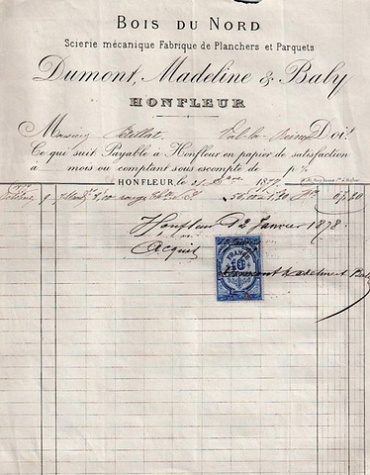 Entête du 31.12.1877 DUMONT MADELINE BALY Bois scierie - Honfleur.jpg