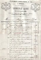 LEMESLE Aîné - ferblanterie - Honfleur Entête du 08.12.1860