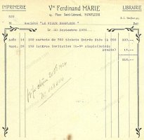 MARIE (veuve)  (Imprimerie  1924)