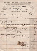 SESCAU  (Imprimerie Librairie Papeterie du Commerce  1895).
