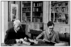 M.Toublet  et  M.Dutot dans la bibliothèque