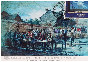 Les Belges à Honfleur par Léon Leclerc 1915